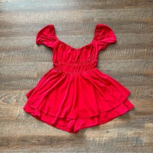 Windsor Red Ruffled Off-Shoulder Sundress
